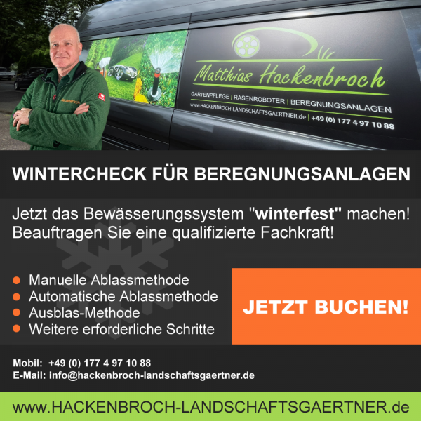 Winterinspektion Beregnungsanlagen